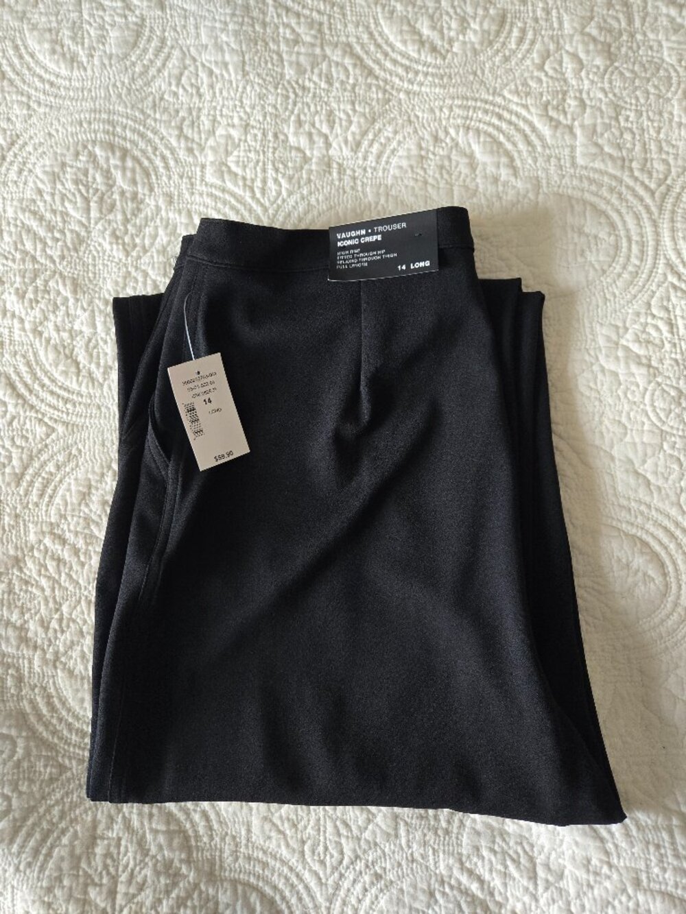 Ricki's Black High Rise 'Vaughn' Trousers (14 Long)